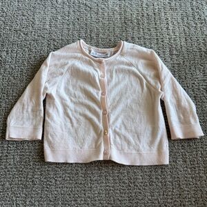Bonpoint Light Pink Kids Button Down Cardigan